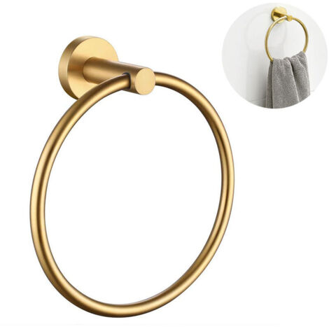 Anello portasciugamani Portasciugamani Finitura in acciaio inox lucido (oro, fondo arrotondato) (1/5)