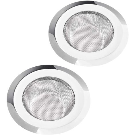 2 filtri per lavello da cucina, filtro per lavello in acciaio inox, filtro in metallo per lavello da bagno, diametro 11,3 cm / 4,45" (11,3 cm netto (lucidato)) (1/5)