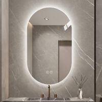 Espejo de pared LED inteligente 60 × 90 cm, pantalla táctil, antivaho, espejo de baño, peluquería