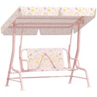 Columpio infantil Hollywood, 2 plazas, estructura de acero, capacidad de carga hasta 60 kg, color rosa