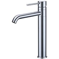 Waschtisch-Mischbatterie Hoher Wasserhahn für Waschbecken oder Waschtisch Waschtischarmatur Verchromt 360° schwenkbar aus Edelstahl