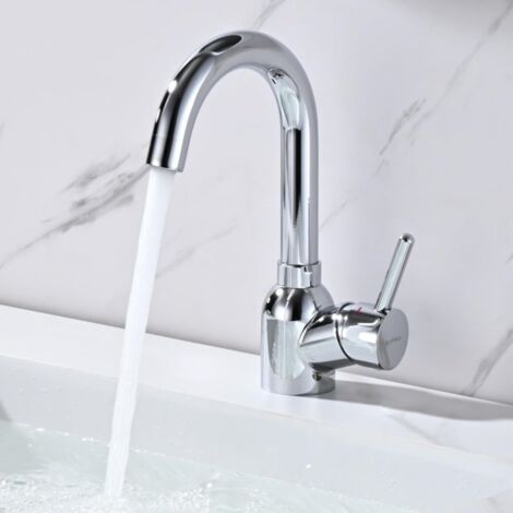 BuntHaus Grifo Mezclador para Lavabo Grifo para Lavabo Alto Grifo Giratorio de 360° Grifo Mezclador de Acero Inoxidable Cromado para Baño y Cocina