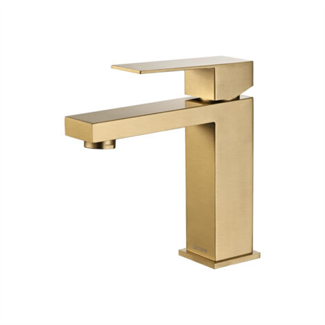 Grifo para Baño Dorado Mezclador de Lavabo para Agua Fría y Caliente Disponible Grifo de Lavabo de Acero Inoxidable Grifo Lavabo Dorado Clásico