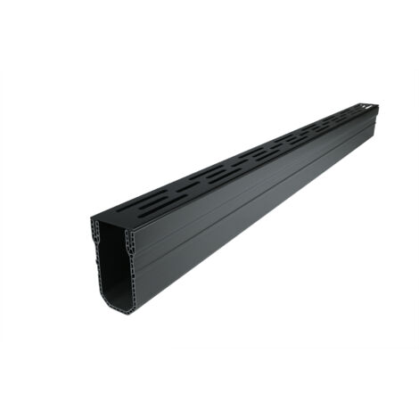 Entwässerungsrinnen schmal Schwarz 1000 x 55 x 100 mm - Pro Stück