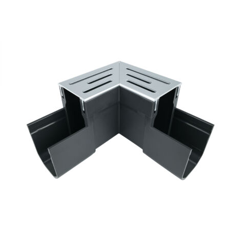 Ecke für schmale Entwässerungsrinnen Aluminium 155 x 155 - Pro