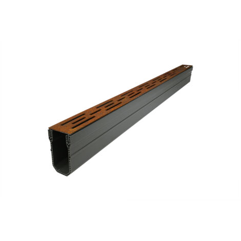 Entwässerungsrinnen schmal Cortenstahl 1000 x 55 x 100 mm - Pro