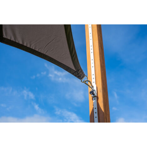 Sonnensegel Wasserdicht Viereck 4x4 m - 160 g/m - Grau - Pro
