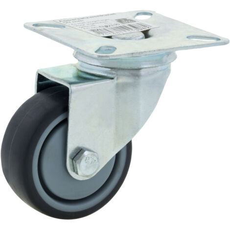 Schwarze Lenkrolle, 75mm, Thermoplastischer Gummi grau-spurlos - - Billig - Räder & Rollen kaufen Schwarze Lenkrolle, 75mm, Thermoplastischer Gummi grau-spurlos - - Billig - Räder & Rollen kaufen