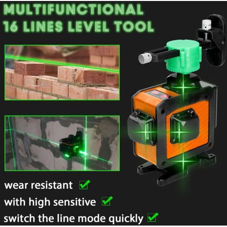 ONEVAN 16 Linien Laser Level Selbstnivellierend, 4 X 360° Wasserwaage, Blau