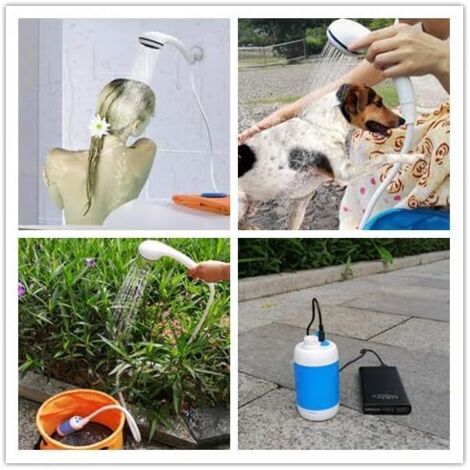 Tragbare Dusche Camping Tragbare Camping Dusche Mit Akku 5000mAh & Solar -  Intelligente Campingdusche Mit Pumpe & Digitalanzeige Fr Outdoor, Reisen &  Haustiere