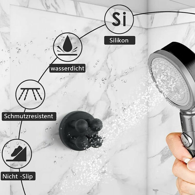 IBetterLife Portaspazzolino Da Parete In Silicone – 6 Pezzi Autoadesivi, Per Rasoi, Asciugamani E Chiavi, Per Bagno E Cucina - 2