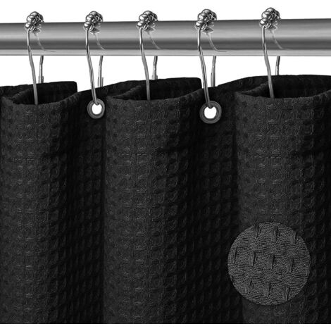 Tenda da doccia in tessuto impermeabile, lavabile in lavatrice con ganci, 152,4 cm x 182,4 cm (larghezza x lunghezza