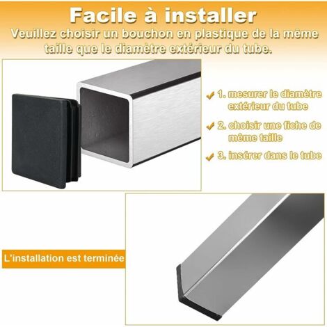 4 Tappi Per Tubi Quadrati 30x30 Mm - In Polietilene, Per Protezione Pavimenti Da Graffi E Ammaccature - Foto 9