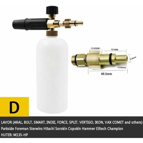 Pistola Cannone Schiuma Per Idropulitrice Stone Banks - 1L, 5 Ugelli | Per Autolavaggio E Pulizia Auto