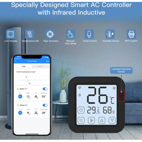 Climatizzatore Smart Controllo Termostato WiFi Smart Per Aria Condizionata - Controllo App E Alexa Termometro Wifi