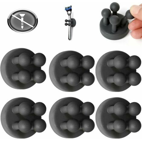 iBetterLife Ganci autoadesivi in silicone, 5 pezzi, montati a parete, per appendere spazzolini, rasoio, asciugamani, chiavi, cavi, utili per cucina, bagno, casa, ufficio, dormitorio, essenziale