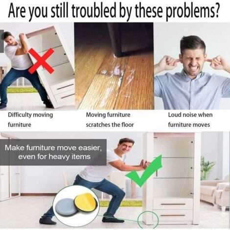 Scivoli Per Mobili Scivoli Per Mobili In Teflon Con Viti 20 Pezzi - Foto 12