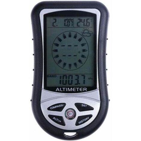 Altimetro Digitale 8 In 1 Con Retroilluminazione – Strumento Multifunzione Per Escursionismo: Barometro, Bussola, Termometro, Previsioni Meteo, Orologio E Memoria 256 Record - 2