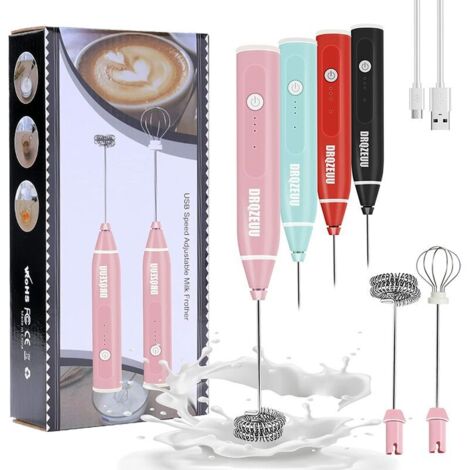 Feizsmile Frullatore per latte elettrico portatile ricaricabile via USB