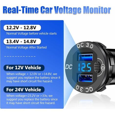 Presa per caricabatterie USB per auto Interruttore fai-da-te 1/2/3/4 fori Pannello voltmetro Adattatore per accendisigari per presa di corrente Supporto per presa di corrente  34