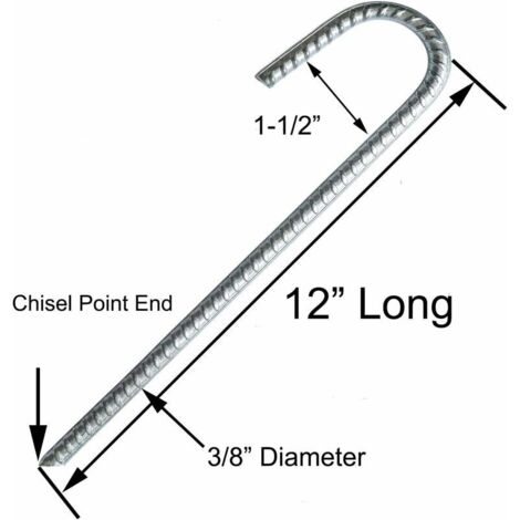 Picchetti per tenda in acciaio zincato da 20 cm gancio a l set da 6