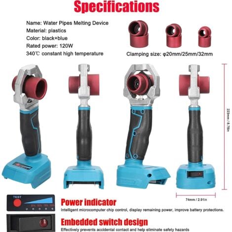 Stazione Elettrica Portatile Saldatore Senza Fili Per Batterie Makita 18V - 60W, USB-C, Temperatura Regolabile Pistola Saldatrice Laser Makita 7000w - Foto 6