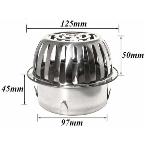 PATIKIL Griglia Grondaie Cupola, Filtro Tubo Scarico Acciaio Inossidabile, Strumento Pulizia Pavimento Canale Scolo Balcone, Giardino, Patio, 5 Pollici