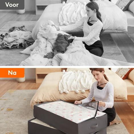 Organizzatore Sottovuoto Auto-comprimente Gigante 90L – Sacchetti Portaoggetti Per Coperte, Piumoni E Vestiti, Salvaspazio Da Viaggio, Grigio (52x42x60 Cm) - 4