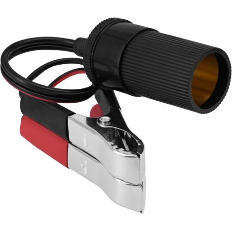 Presa femmina per accendisigari a clip per cavo, adattatore per presa femmina per accendisigari da auto al cavo con morsetto per clip della batteria