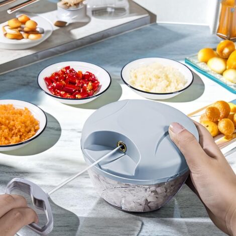 Tritatutto Manuale Mini In Acciaio Inox Per Cucina – Tritaverdure A Mano Per Cipolle, Carne, Pesto, Insalata, Frutta – Senza Cavo, Facile Da Pulire