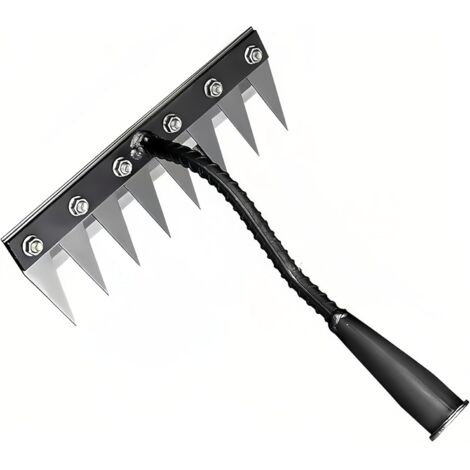 Rastrello In Ferro 2.0 Per Giardinaggio – 7 Denti In Acciaio Al Carbonio Con Manico In Legno E Guanti Inclusi - 3