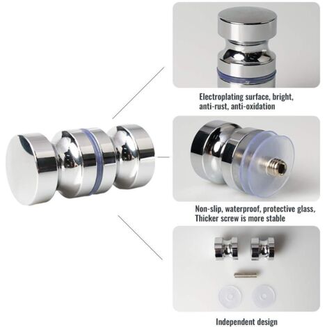 Maniglia Per Porta Doccia In Vetro, 2 Pezzi, Acciaio Inox 304, Distanza Tra I Fori 300 Mm, Argento - Facile Installazione Per Porte Scorrevoli E A Battente