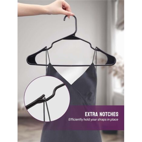 Set 50 Grucce Plastica Nero per Ospiti - Appendiabiti Adulti Standard
