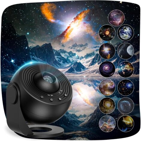 Proiettore Galaxy Con Luce Stellare E Onde Oceaniche, Altoparlante Bluetooth, 16 Colori E Telecomando, Lampada Notturna Per Cameretta, Effetto 3D - 4