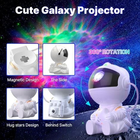 Proiettore stella con altoparlante Bluetooth e telecomando - Astronaut Galaxy Star Proiettore e luce notturna per bambini