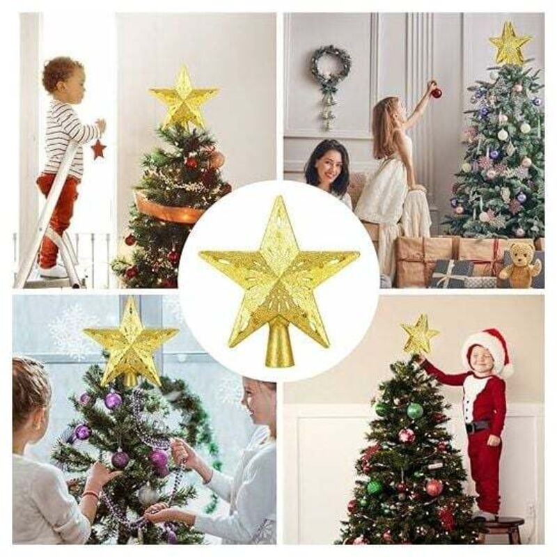 Guru-Shop Batería 3D De La Estrella Exterior Kaspar, 55 Cm, Estrella De Navidad, Estrella Plegable Con 18 Puntos Incl. Iluminador LED - 4xAA Amarillo, Deplástico, Weihnachtsstern, Adventsstern