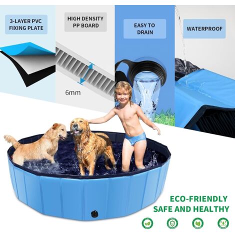 Piscina Plegable Para Niños Y Mascotas - 90 Cm O 120 Cm, Altura 45 Cm, No Inflable, PVC