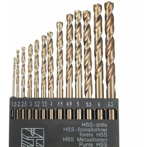 Juego De Brocas De Cobalto De 1/4 Pulgadas – 13 Piezas, Brocas