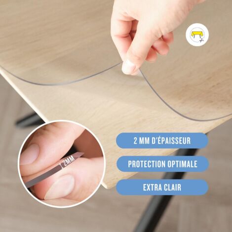 Mantel Transparente De PVC 180x140 Cm | Protector De Mesa Antimanchas E Impermeable | Fácil Limpieza Y Antibacteriano | Grosor 0,13 Mm