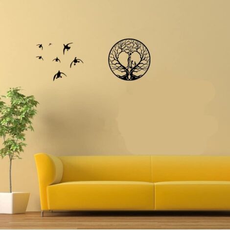 Arte De Pared De Metal Yggdrasil – Árbol De La Vida Vikingo De Hierro (Decoración Degary Para Salón)