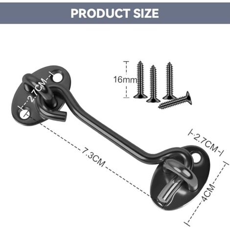 AERZETIX - Juego De 5 Escarpias Para Atornillar De Metal Con Rosca Métrica M8x80mm - Gancho Angular - Gancho En Forma De L - Alcayatas Roscado De Enganche - C48196