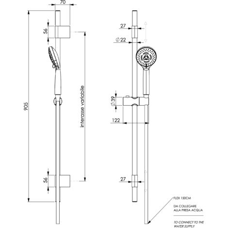 akuaplus Barre de Douche Ajustable à 9 Réglages D'akuaplus
