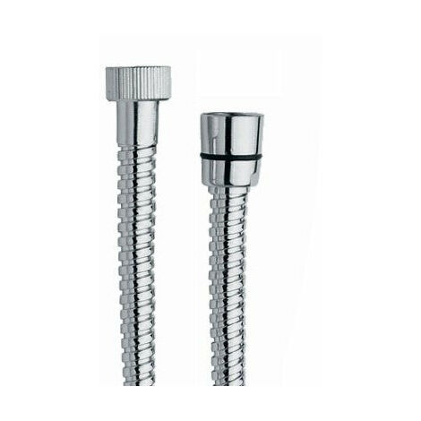 Bagnoclic – Tuyau flexible de douche 100 cm – Acier inoxydable poli – Raccord 1/2' pour douchettes à main – Joints d'étanchéité inclus