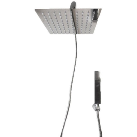 Ensemble de douche avec bras de douche 35 cm carré (1/2)