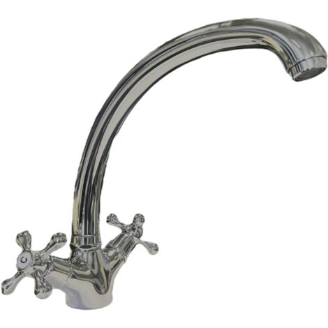 Mélangeur lavabo bec fondu pivotant à cygne (1/2)