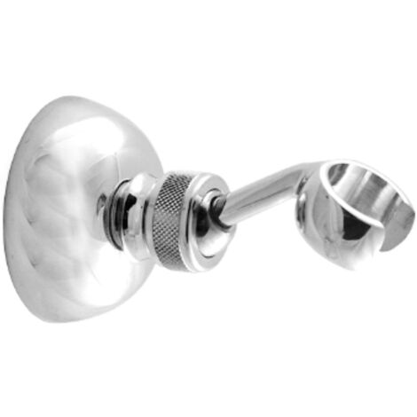 Support de douche en laiton chromé, vintage complet avec fixations (1/4)