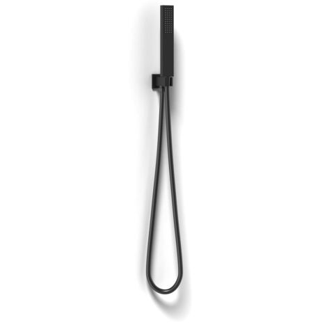 Kit douchette design carré et support noir mat (1/2)