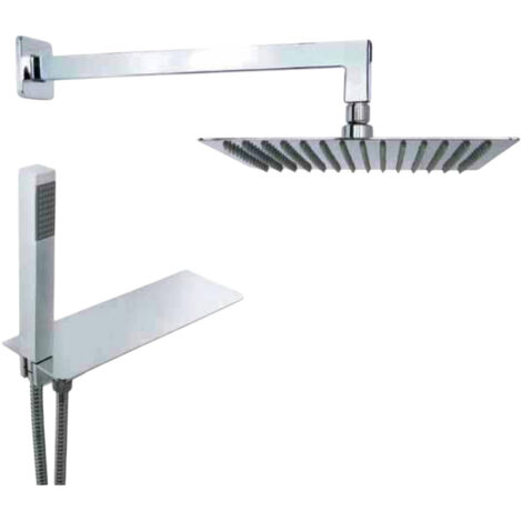 Ensemble de douche carrée avec étagère, système complet (1/3)