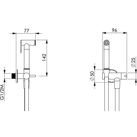 Ensemble de douchettes pour toilettes, complet avec robinet et flexible
