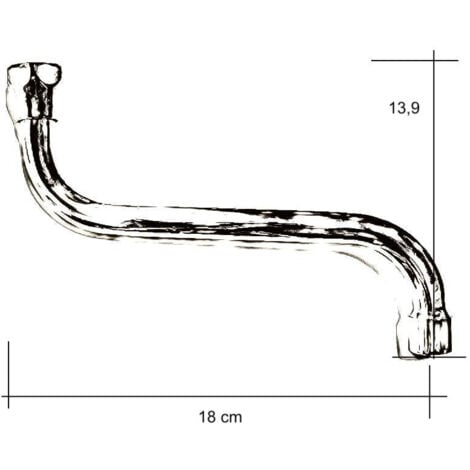 Bec pour robinet , universel pour évier 18 cm
